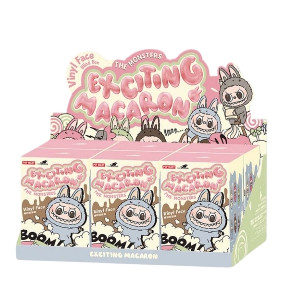 BRAND NEW FULL SET | POPMART The Monsters Labubu Exciting Macaron Vinyl Face - Picture 2 of 7